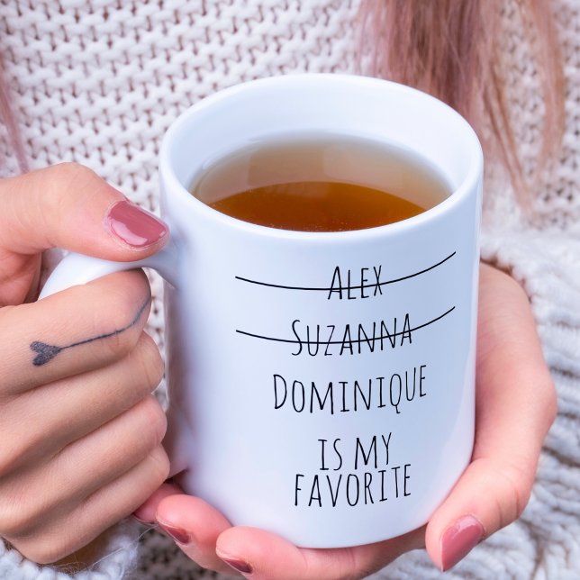 Funny Simple Favourite Child Names Mother's Day Mu Coffee Mug (Creator Uploaded)