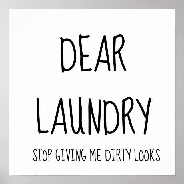 Funny Simple Laundry Room Poster (Front)