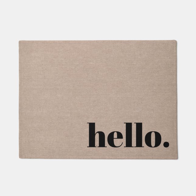 Funny simple modern hello hi quote saying doormat. doormat (Front)