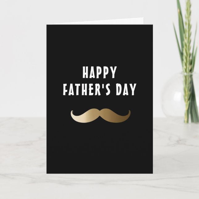 Funny Simple Moustache Happy Father's Day Card (Front)