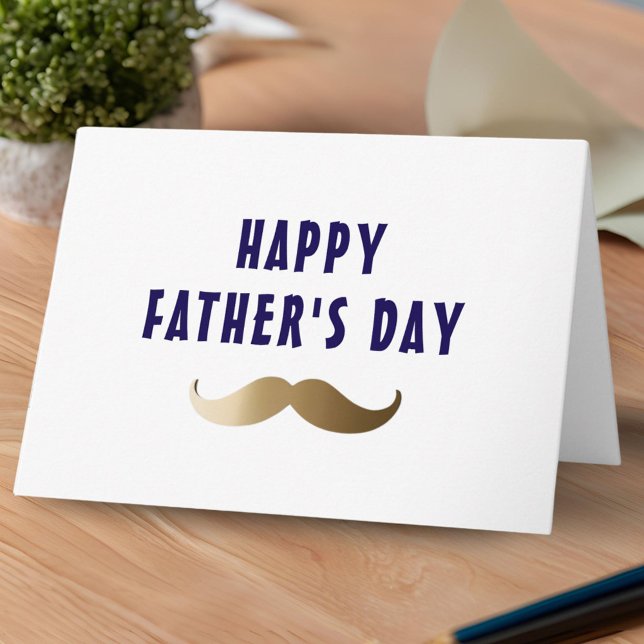 Funny Simple Moustache Happy Father's Day Card (Creator Uploaded)