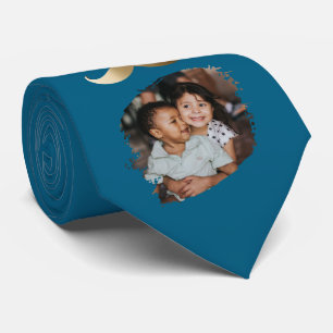 Funny Simple Moustache Happy Father's Day Photo Tie