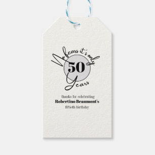 Funny Simple No Fears 50th birthday party Gift Tags