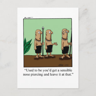 Funny Simple Piercings Humour Postcard