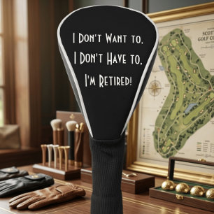 funny simple retirement golf head cover