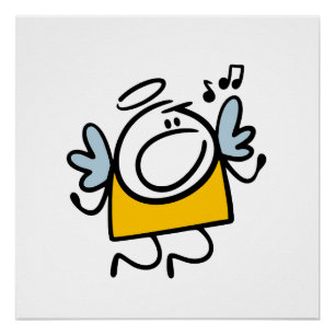Funny singing angel poster