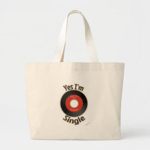 Funny Single Record Large Tote Bag