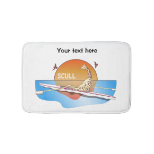 Funny single skulls rowing bath mat