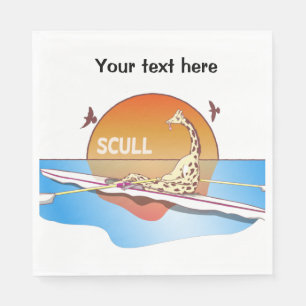 Funny single skulls rowing napkin
