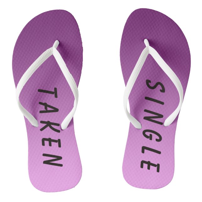 Funny Single Taken Sign Pink Thongs (Footbed)