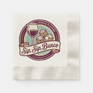 Funny Sip Wine Dice Bunco Napkin