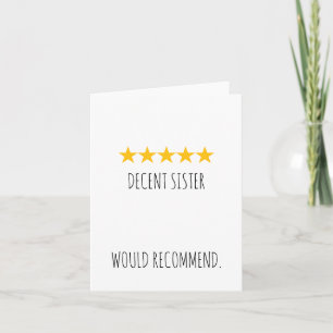 Funny Sister Birthday Card (5-Star Review Theme)
