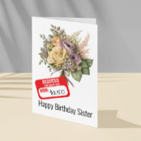 Funny Sister Birthday Reduced Discounted Sticker
