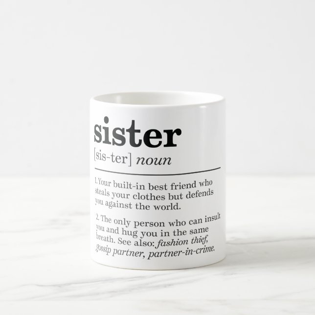 Funny Sister Definition Coffee Mug (Center)