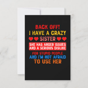 Funny Sister Saying Thank You Card