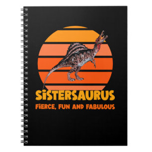Funny Sistersaurus Dino Sister Humour Design Notebook