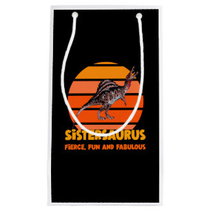 Funny Sistersaurus Dino Sister Humour Design Small Gift Bag