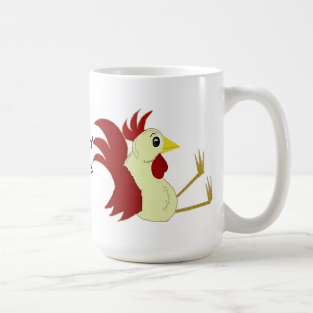 Funny Sitting Rooster Coffee Mug (Right)