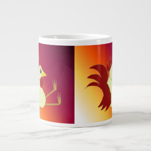 Funny Sitting Rooster Large Coffee Mug