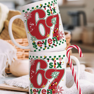 Funny Six Seven 67 6 7 Meme Fun Christmas 15 oz Coffee Mug