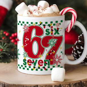 Funny Six Seven 67 6 7 Meme Fun Christmas Gift Coffee Mug