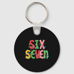 Funny Six Seven 67 Christmas Teacher Meme For Men Key Ring