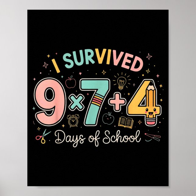 Funny Six Seven 67 Days Of School Meme Math Teache Poster (Front)
