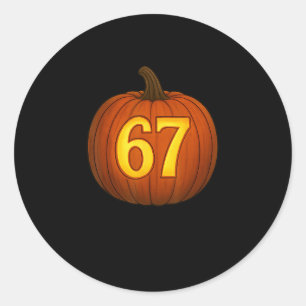 Funny Six Seven 67 Halloween Pumpkin Jackolantern Classic Round Sticker