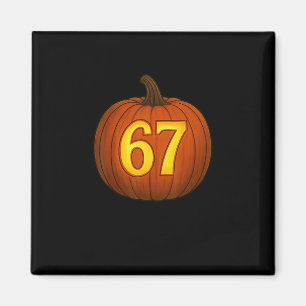 Funny Six Seven 67 Halloween Pumpkin Jackolantern Magnet