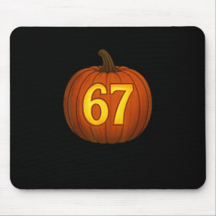 Funny Six Seven 67 Halloween Pumpkin Jackolantern Mouse Pad