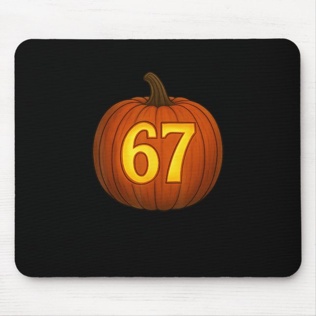 Funny Six Seven 67 Halloween Pumpkin Jackolantern  Mouse Pad (Front)