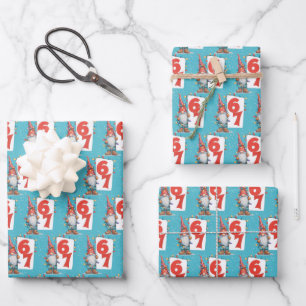 Funny Six Seven 67 Kids Christmas Wrapping Paper Sheet