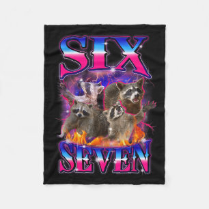Funny Six Seven 67 Meme 67 Racoon Meme Bootleg Gra Fleece Blanket