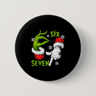 Funny Six Seven 67 Meme 6 7 Christmas Elf Hand Boy 6 Cm Round Badge