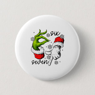 Funny Six Seven 67 Meme 6 7 Christmas Elf Hand Boy 6 Cm Round Badge