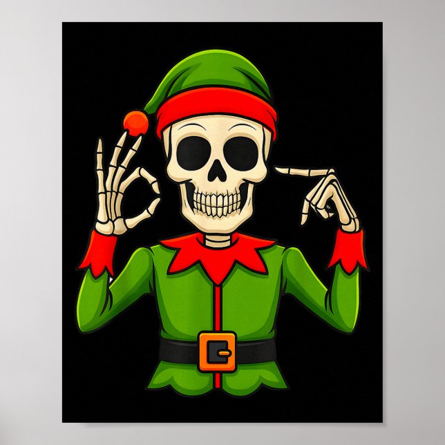 Funny Six Seven 67 Meme 6 7 Christmas Elf Hand Boy Poster (Front)