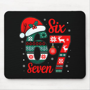 Funny Six Seven 67 Meme 6 7 Christmas Pajamas Men  Mouse Pad