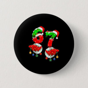 Funny Six Seven 67 Meme 6 7 Christmas Santa Hand B Cm Round Badge