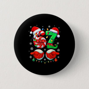 Funny Six Seven 67 Meme 6 7 Christmas Santa Hand B Cm Round Badge