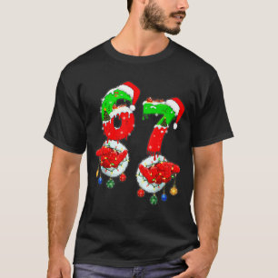 Funny Six Seven 67 Meme 6 7 Christmas Santa Hand B T-Shirt