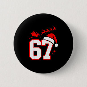 Funny Six Seven 67 Meme 6 7 Elf Santa Christmas Pa 6 Cm Round Badge