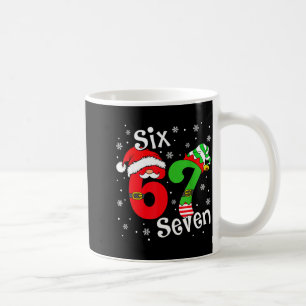 Funny Six Seven 67 Meme 6 7 Elf Santa Christmas Pa Coffee Mug