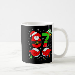 Funny Six Seven 67 Meme 6 7 Elf Santa Christmas Pa Coffee Mug