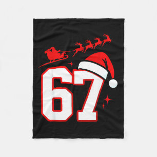 Funny Six Seven 67 Meme 6 7 Elf Santa Christmas Pa Fleece Blanket