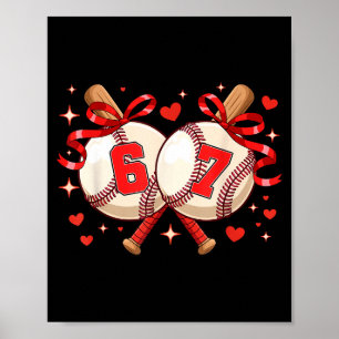 Funny Six Seven 67 Meme Baseball Poster