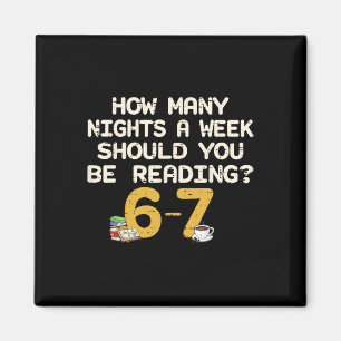Funny Six Seven 67 Meme Book Lover Reading 6 7 Shi Magnet