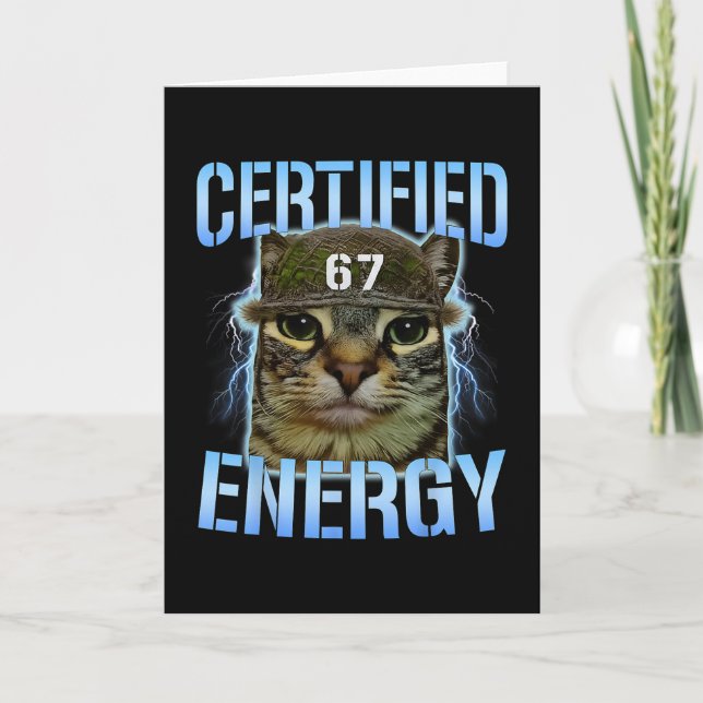 Funny Six Seven 67 Meme Certified Energy Cursed Ca Card (Front)