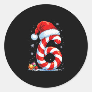 Funny Six Seven 67 Meme Couples Candy Cane Christm Classic Round Sticker