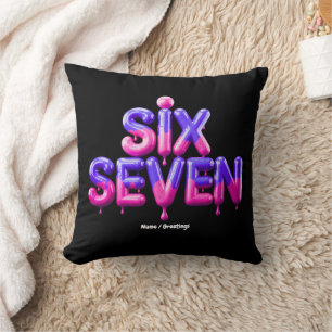 Funny Six Seven 67 Meme Gen Alpha Cool Viral Style Cushion
