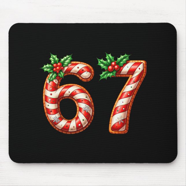 Funny Six Seven 67 Meme Gen Alpha Slang 6 7 Candy  Mouse Pad (Front)
